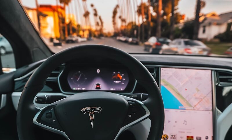 interior view of Tesla car
